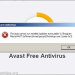 Unable to uninstall AVAST: "Stub cannot run installer/updater executable" (SOLVED)