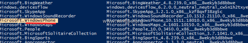 uninstall apps from powershell