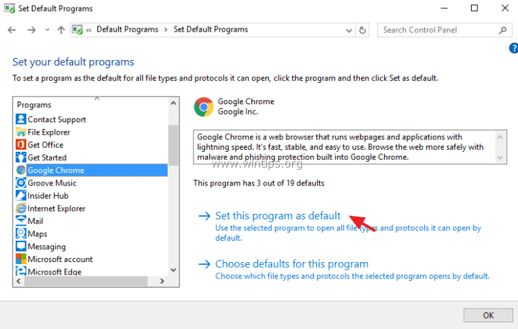 how to change default program open file