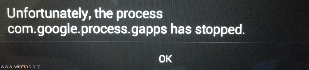 Com Google process Gapps произошла ошибка. Google process