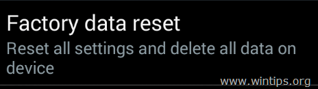 Reset Restore Android to Factory Settings