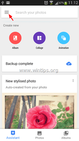 google-photos-menu