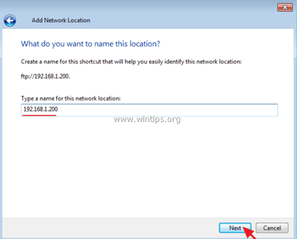 add network location ftp