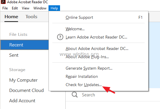 how to update adobe reader dc