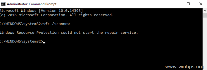 Защитата на ресурсите на Windows не може да стартира услугата за ремонт (Решено)