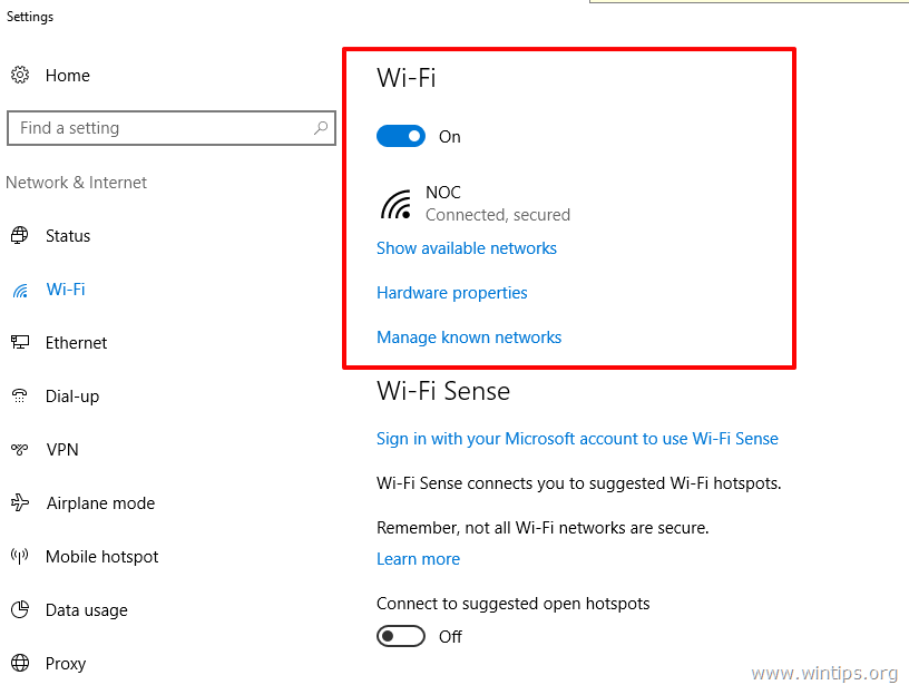 windows manage wireless connections windows 10