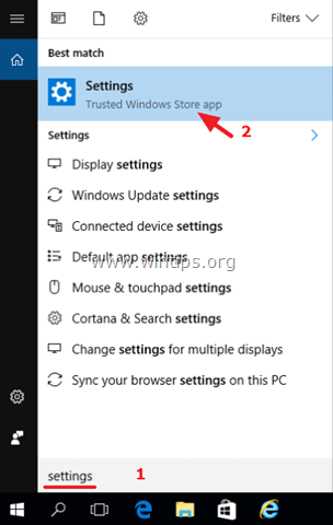 fix Settings icon missing Windows 10