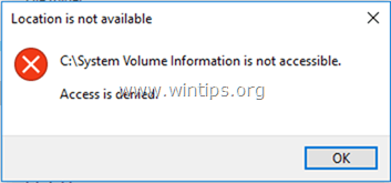 C:\System Volume Information is not accessible - Access Denied.