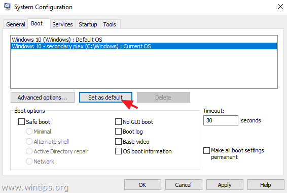 cannot boot secondary plex