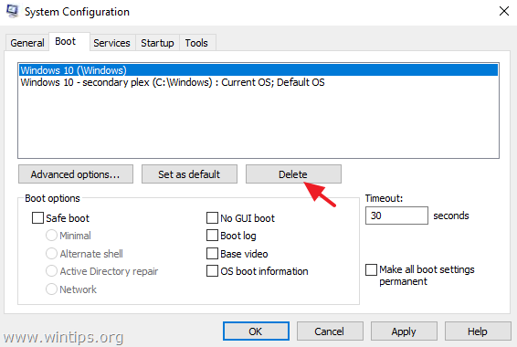 fix cannot boot secondary plex