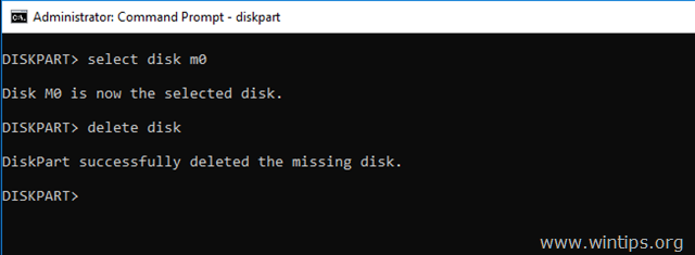 delete mirror disk diskpart