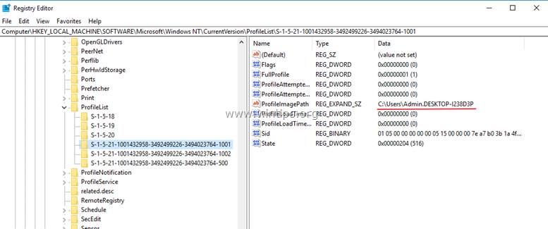 fix corrupted profile windows 10