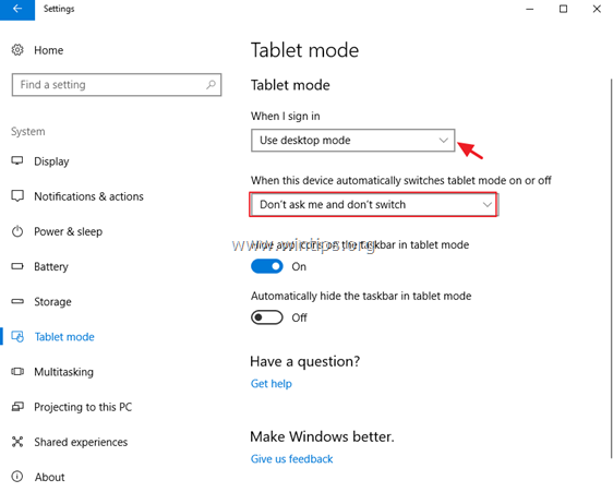 How to Disable Tablet Mode in Windows 10 