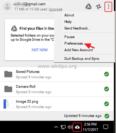 google sync and backup desktop photos and files