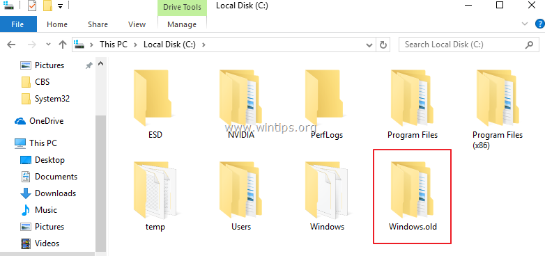 What is the Windows.old folder and how to delete it. - wintips.org - Windows Tips & How-tos