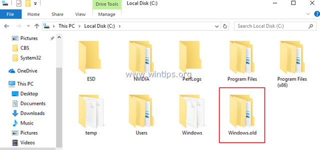 Windows.old folder and how to delete it.