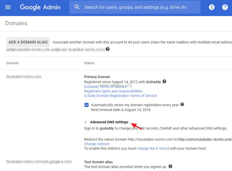 how to move google apps domain website