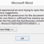 Solved: Word experienced an error trying to open the file in Outlook 2013/2016