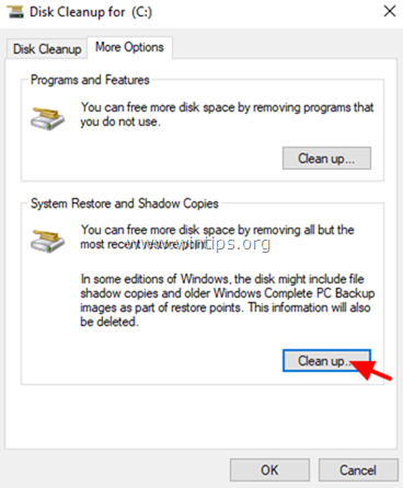 clean up system restore - shadow copies