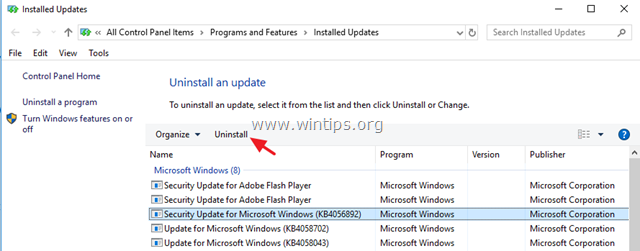 uninstall KB4056892 update windows 10