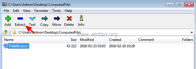 recover word text with 7-zip