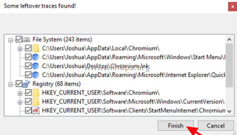remove chromium files - registry entries