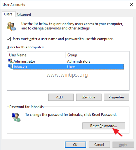 reset password windows 10, 8, 7 OS