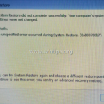 FIX System Restore Failed 0x800700b7 (Solved)