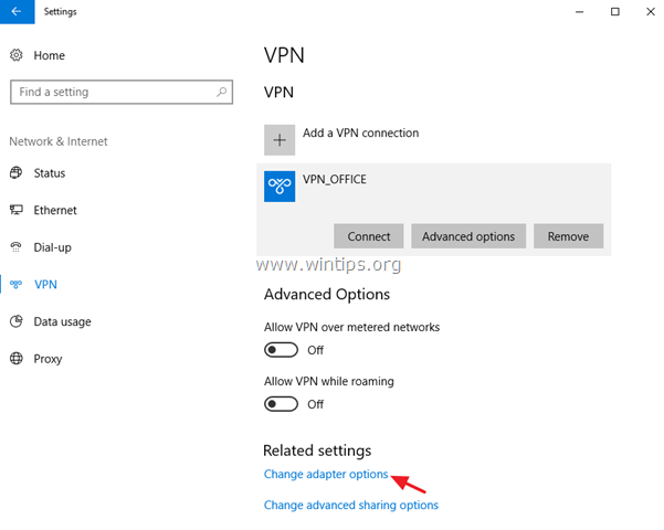 vpn connection settings windows 10