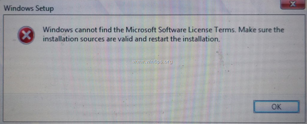 Fix Windows Cannot Find Microsoft Software License Terms
