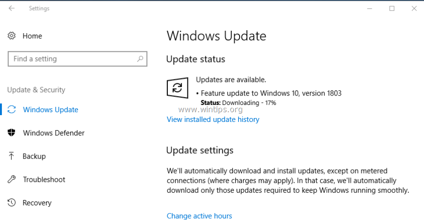 Fix: Windows 10 Update 1803 Fails To Install (Solved) - Wintips.Org -  Windows Tips & How-Tos