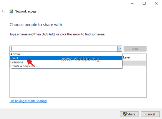 share with others windows 10