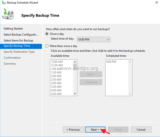 schedule server 2016 automatic backup