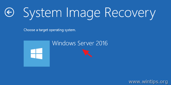 Recover Server 2016 from a System Image