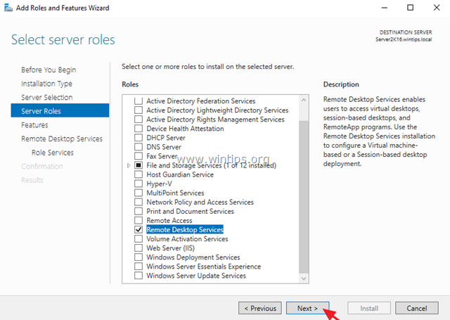 How to Install Remote Desktop Services on Server 2016/2012