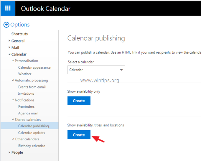Export Outlook.com Calendar