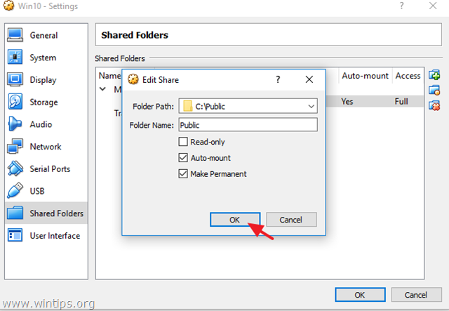 add shared folder virtualbox