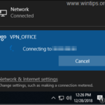 FIX: Windows 10 VPN Doesn't Connect from System tray but it Connects from Network Settings.