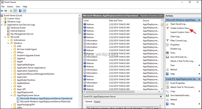 Add-AppxPackage Event Viewer Log