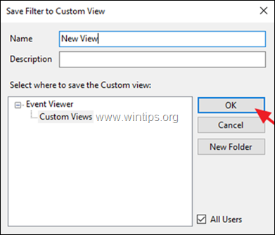 create bew view - event viewer