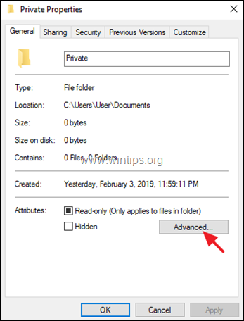 lock folder file with efs