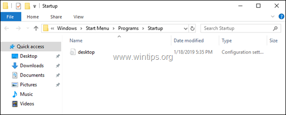 Windows 10 startup folder