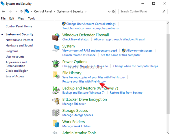 How to restore files with File History in Windows 10