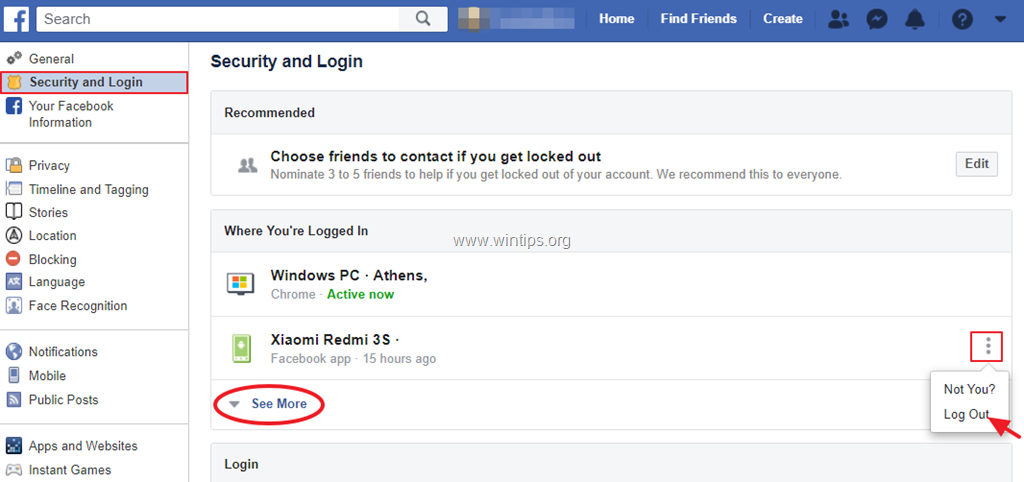 Www facebook homepage login find friends