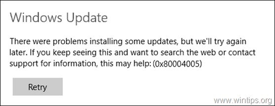 FIX: 0x80004005 Windows Update Error in Windows 10/8/7 