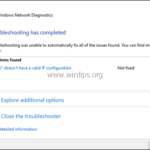 FIX: WiFi doesn't have a valid IP configuration.