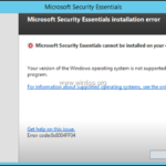 How to Uninstall Microsoft Security Essentials from Server 2012/2012R2 (FIX Error 0x8004FF04).