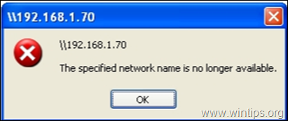FIX: The specified network name is no longer available