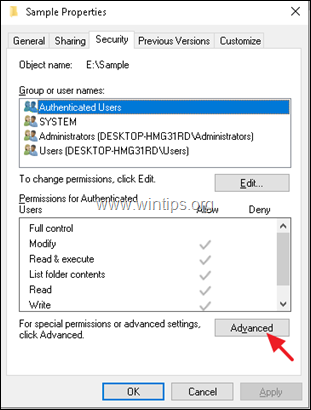 modify folder permissions