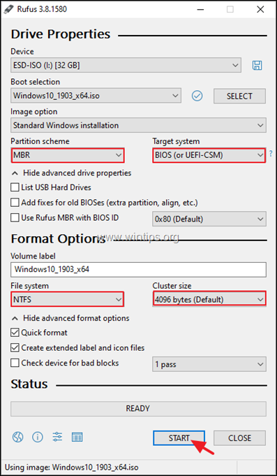 Windows 10 USB for BIOS MBR System